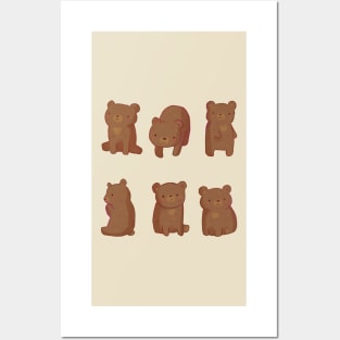 Cute bears pattern Posters and Art